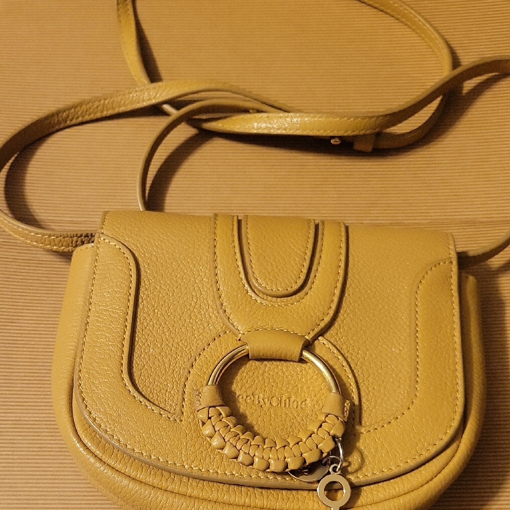 Yellow Leather Crossbody Bag